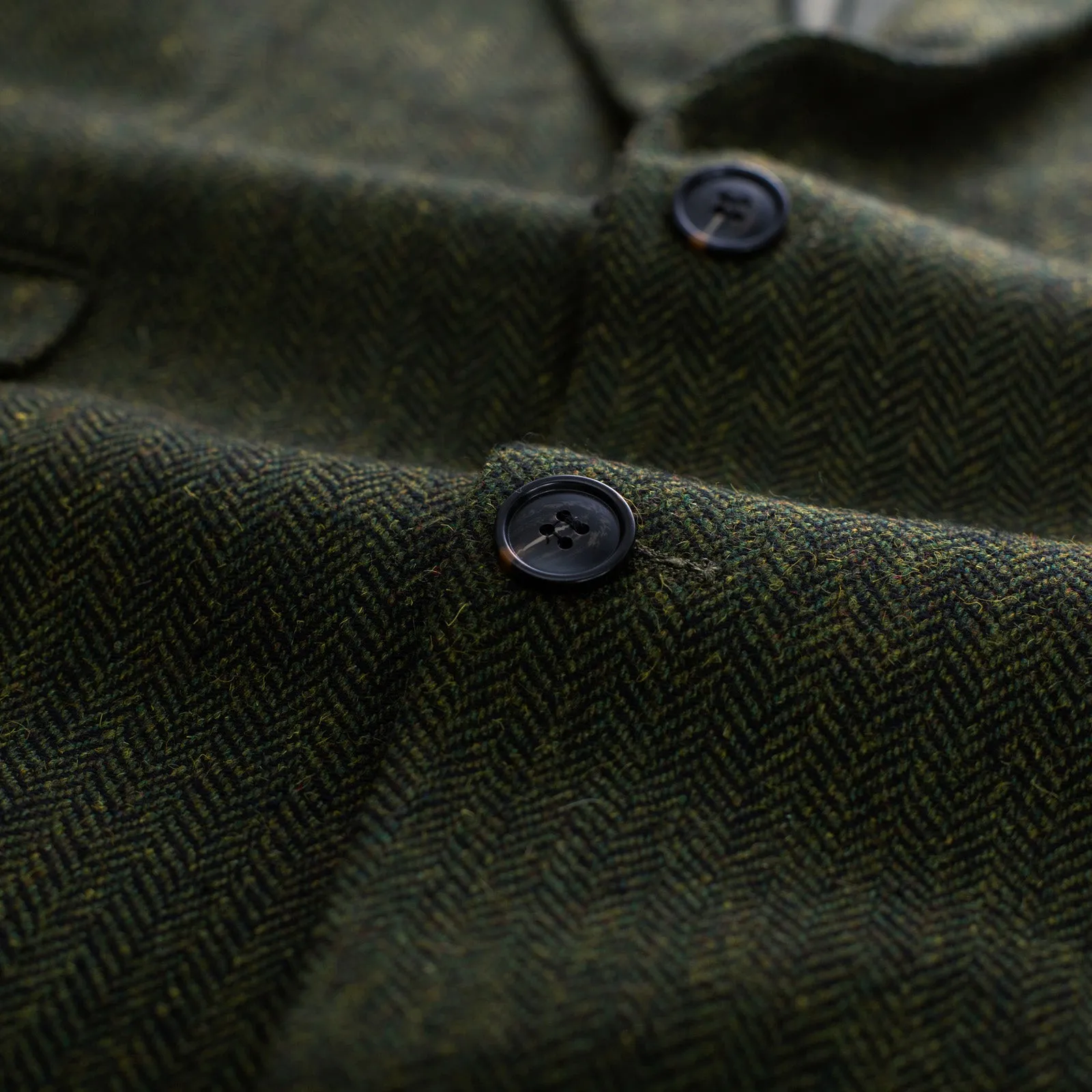 Men's Herringbone Two Button Blazer British Wool Blend Vintage Sport Coats