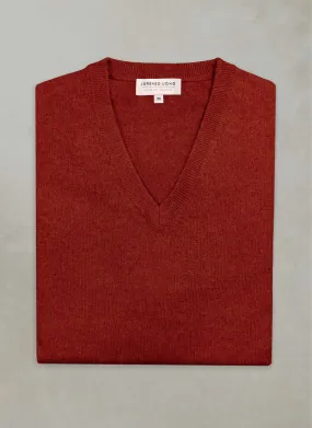 Men's Tribeca V-Neck Cashmere Sweater in Cinna
