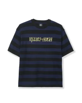 Merino Splatt Short Sleeve Stripe Sweater - Black/Blue