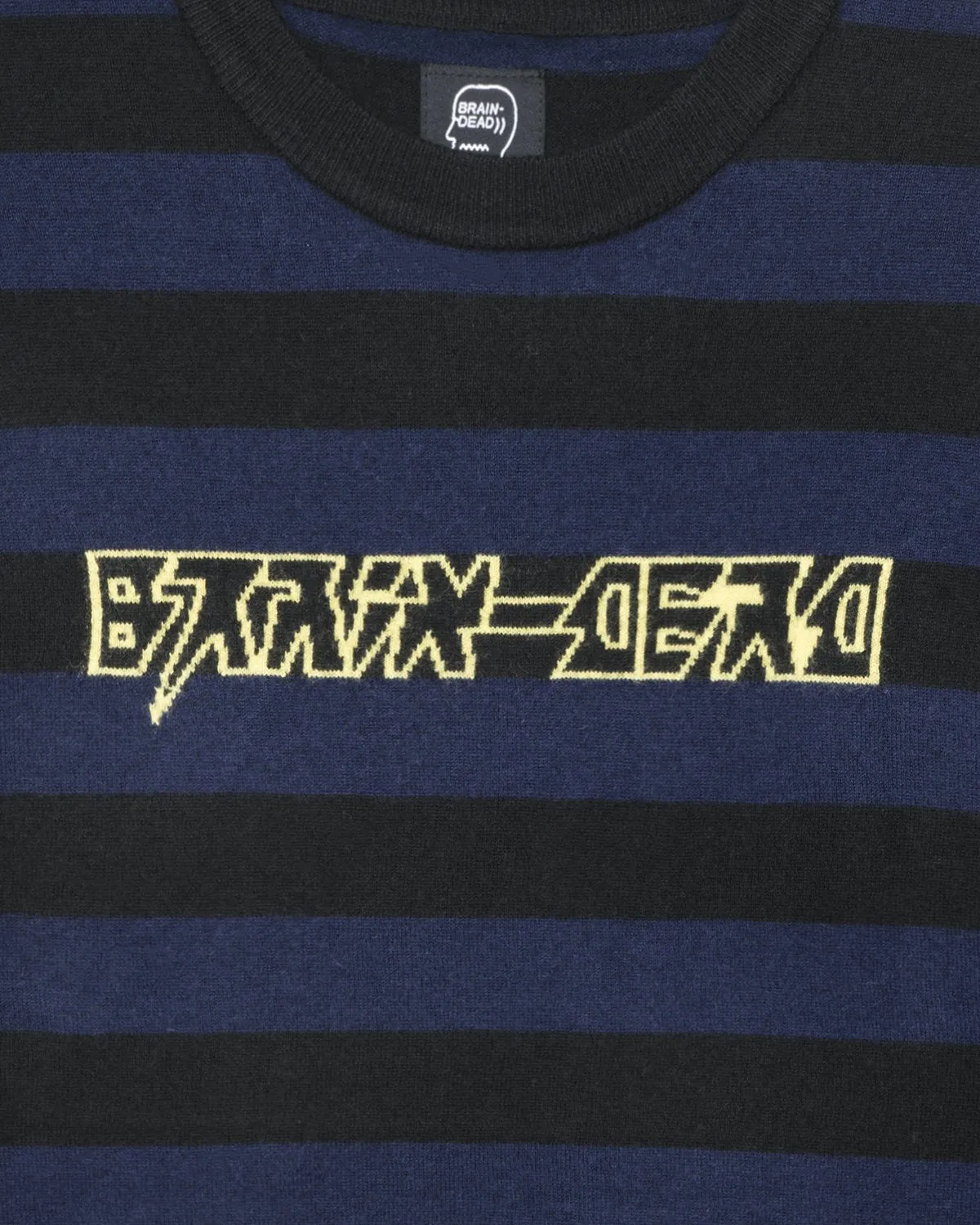 Merino Splatt Short Sleeve Stripe Sweater - Black/Blue