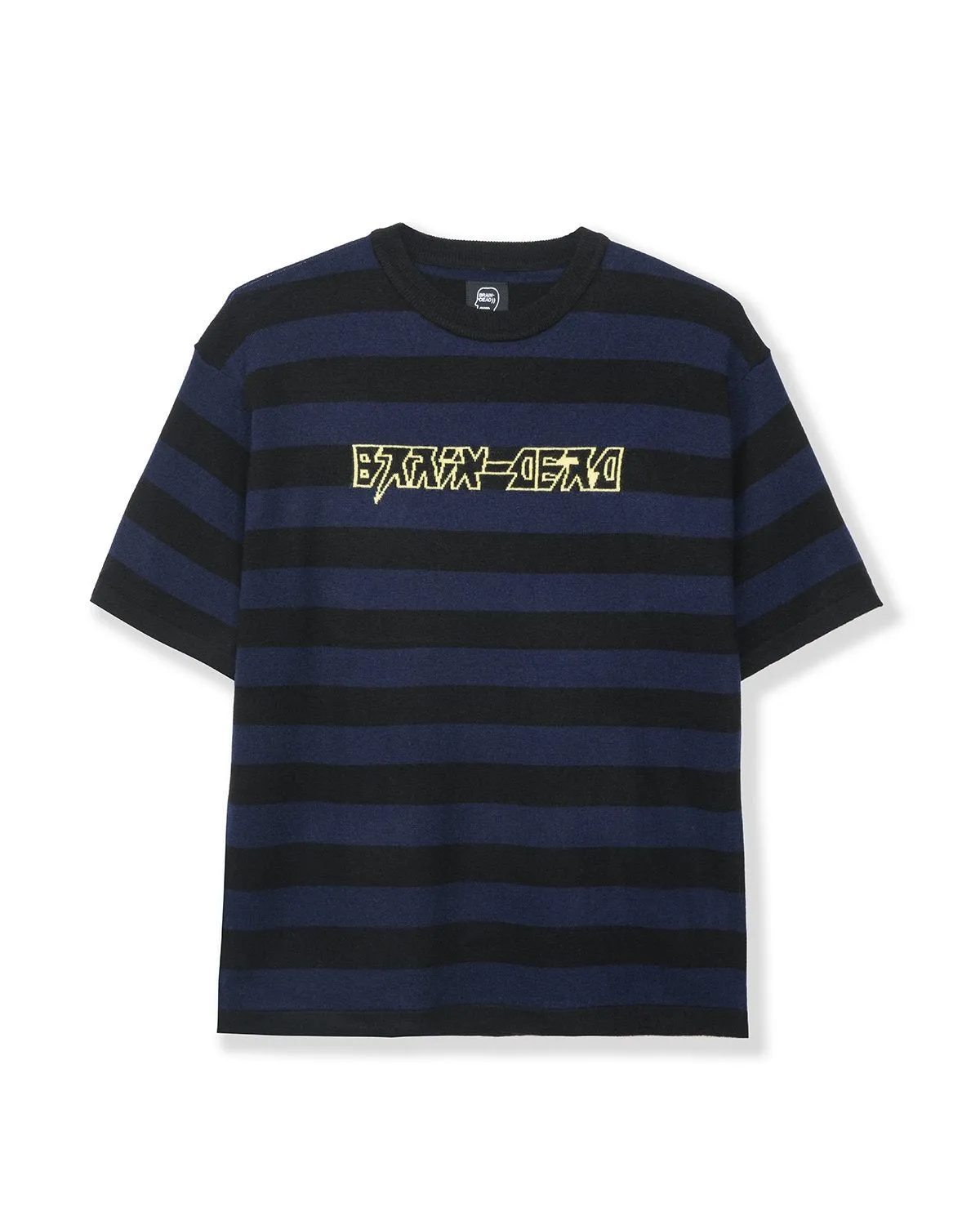 Merino Splatt Short Sleeve Stripe Sweater - Black/Blue