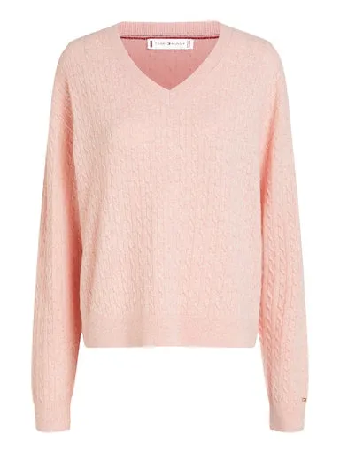 Mini Cable V-Neck Sweater