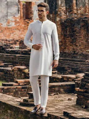 Off White Blended Kurta Trouser - AL-KT-2925