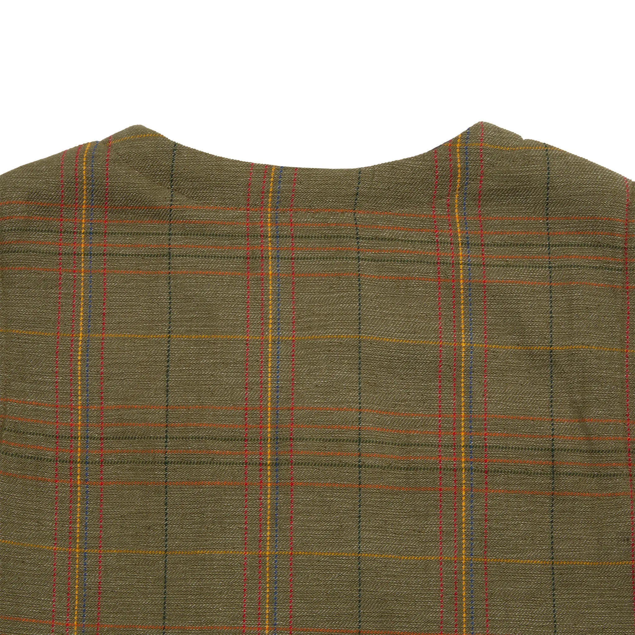 Original Madras Reversible Quilted Vest in Green Plaid