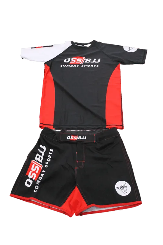 Oss Pro Combat EVO.2 Serie Compression Rash Guard Top plus Pants Bundle