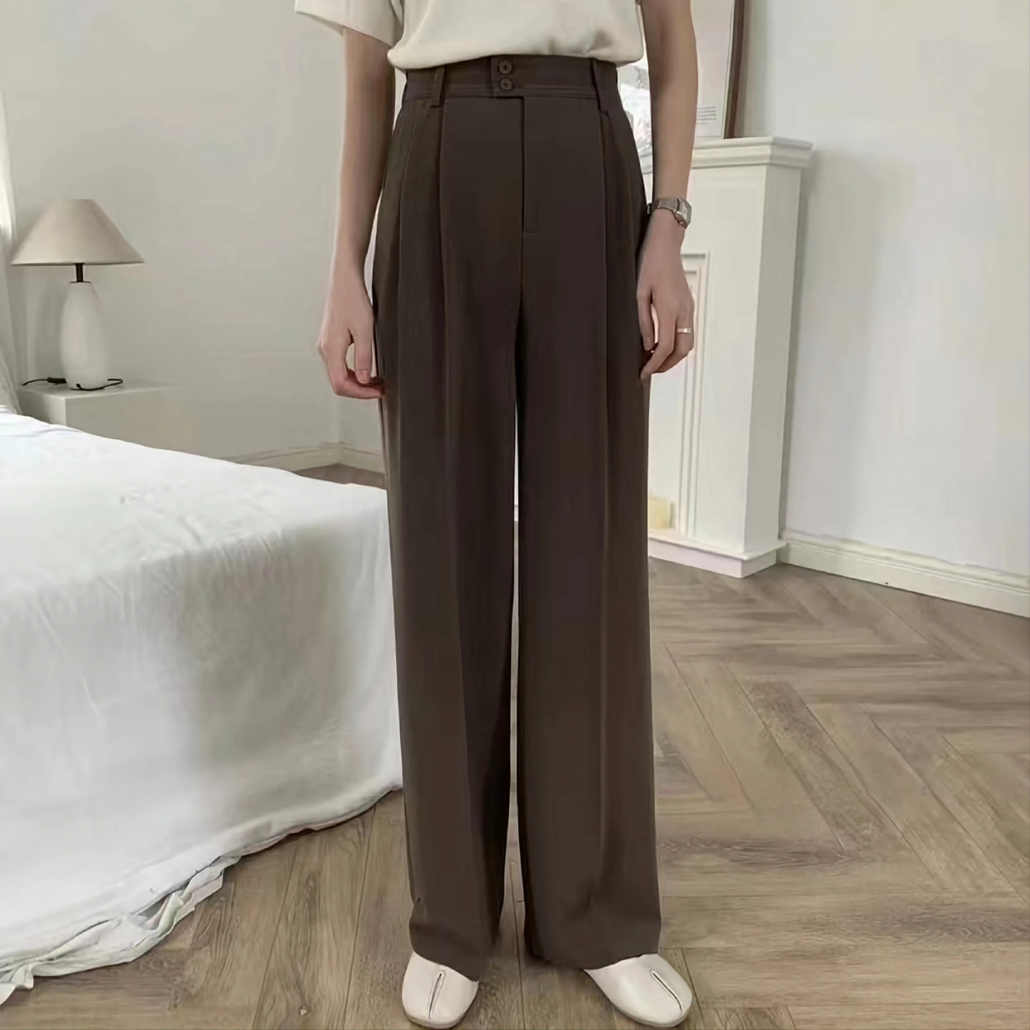 Pleated High Waist Double Button Trouser( BUY 3 GET 15% OFF USE CODE: COMBO15 )