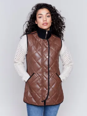 Quilted Faux Leather Vest - HQ