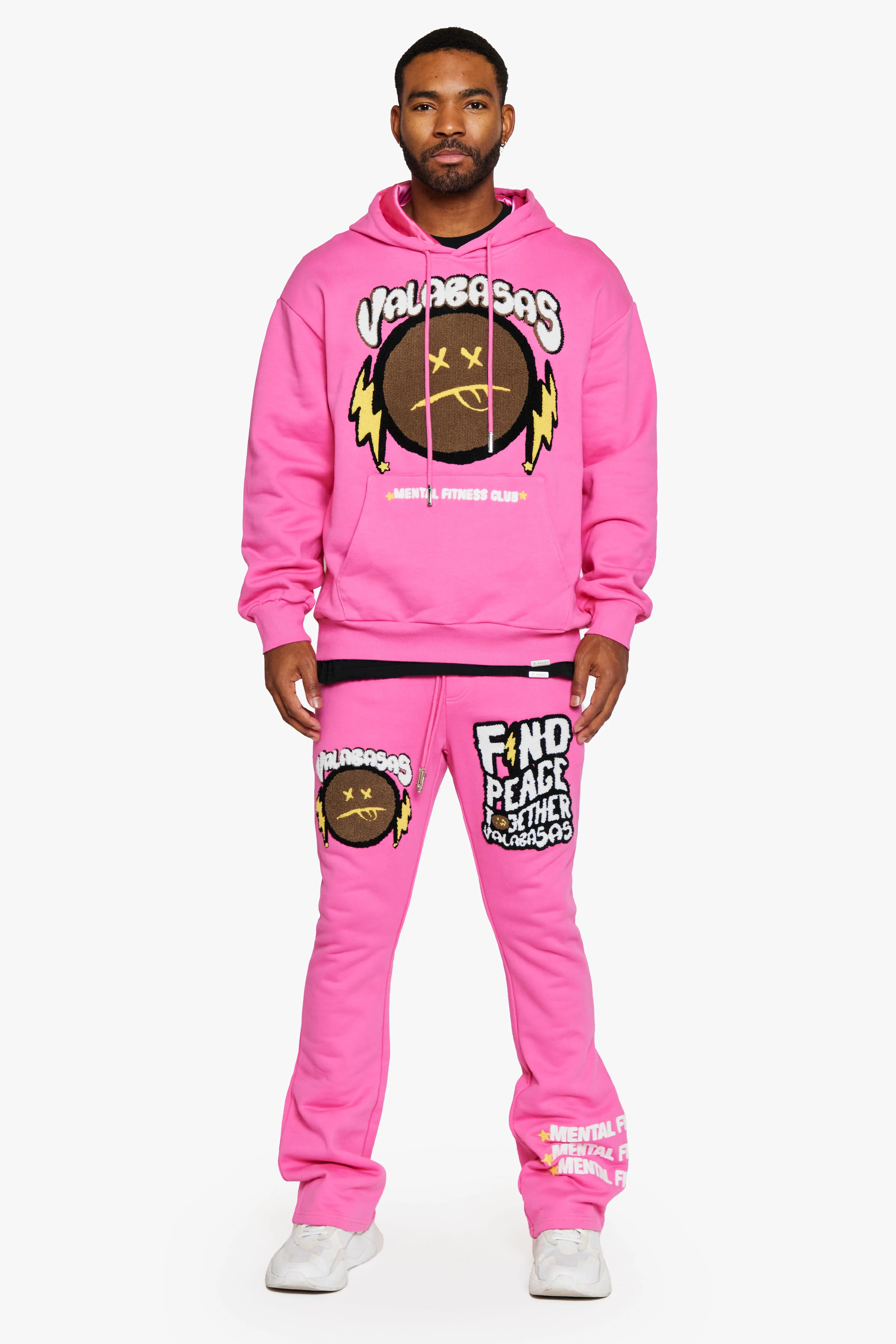 "MUTE" CARMINE ROSE FLEECE SET
