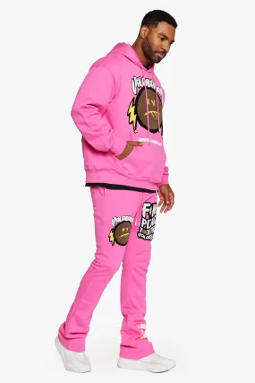 "MUTE" CARMINE ROSE FLEECE SET