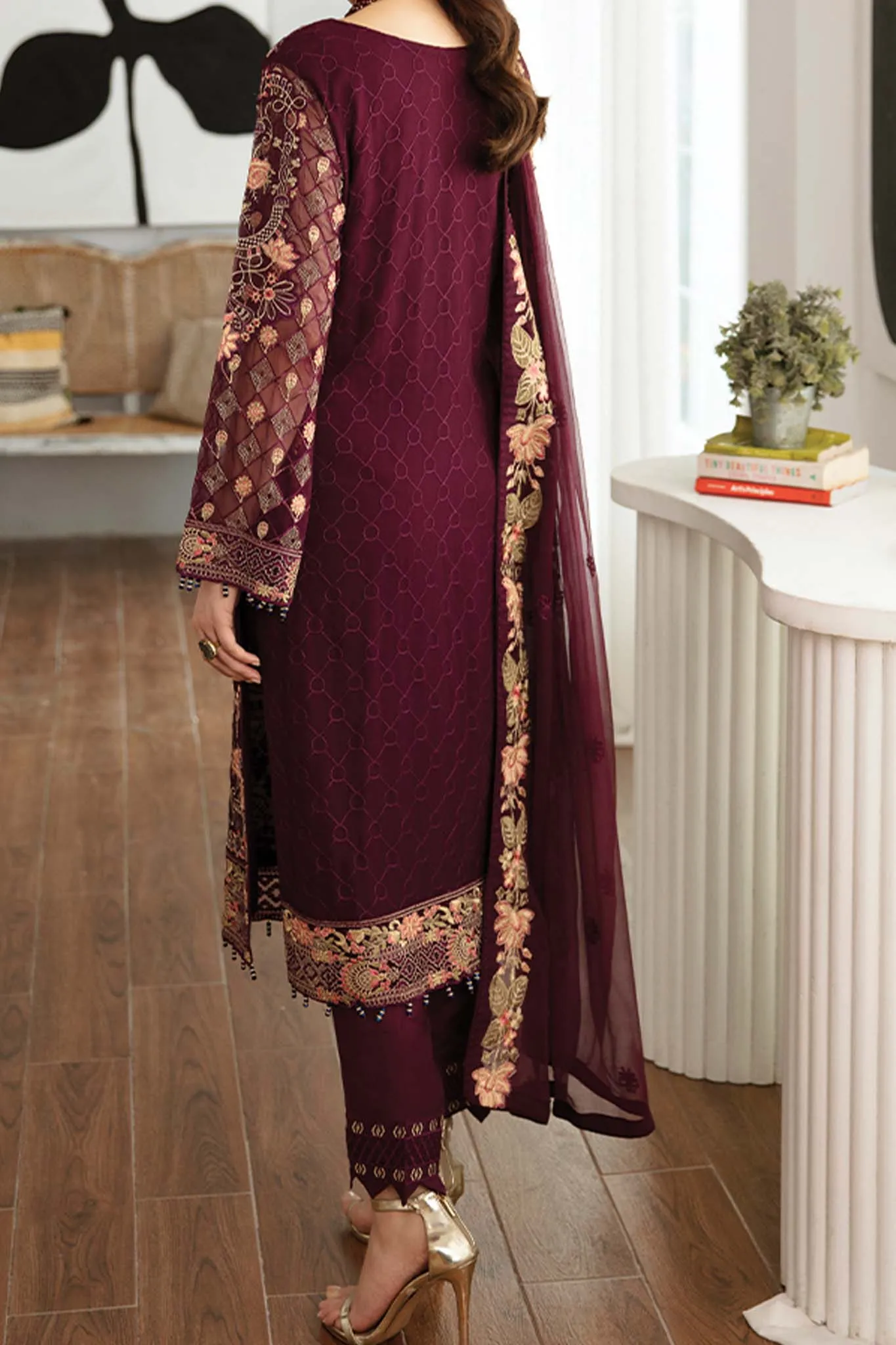 Rangoon by Ramsha Unstitched 3 Piece Chiffon Vol-11 Collection'2023-D-1104