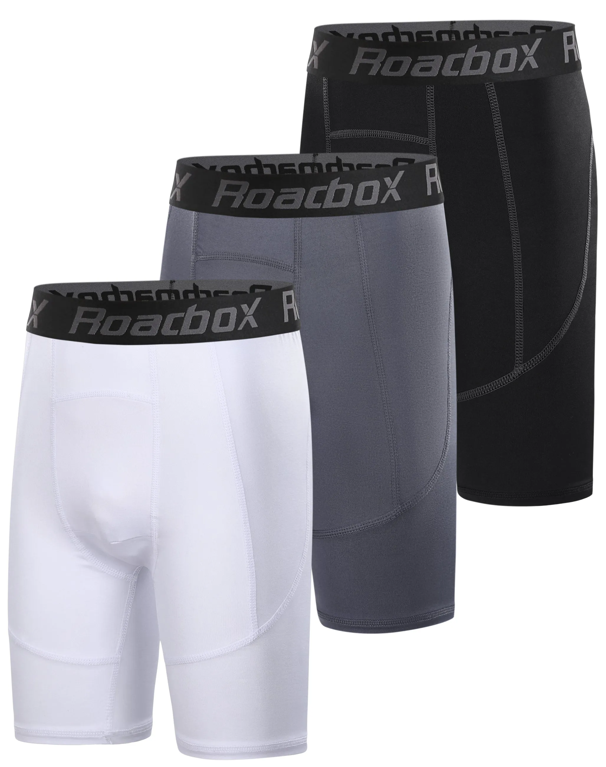Roadbox Youth Boys Compression Shorts - Spandex Athletic Kids Running Compression Underwear for Basketball Baseball Soccer