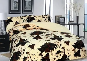Rodeo Cowhide Print DesignFleece Blanket Style - 3 Piece Set