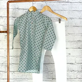 SAHIL - Geometric Print Boys Kurta Pajama