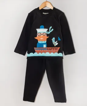 SAILOR PATCHWORK BLACK FLEECE SET