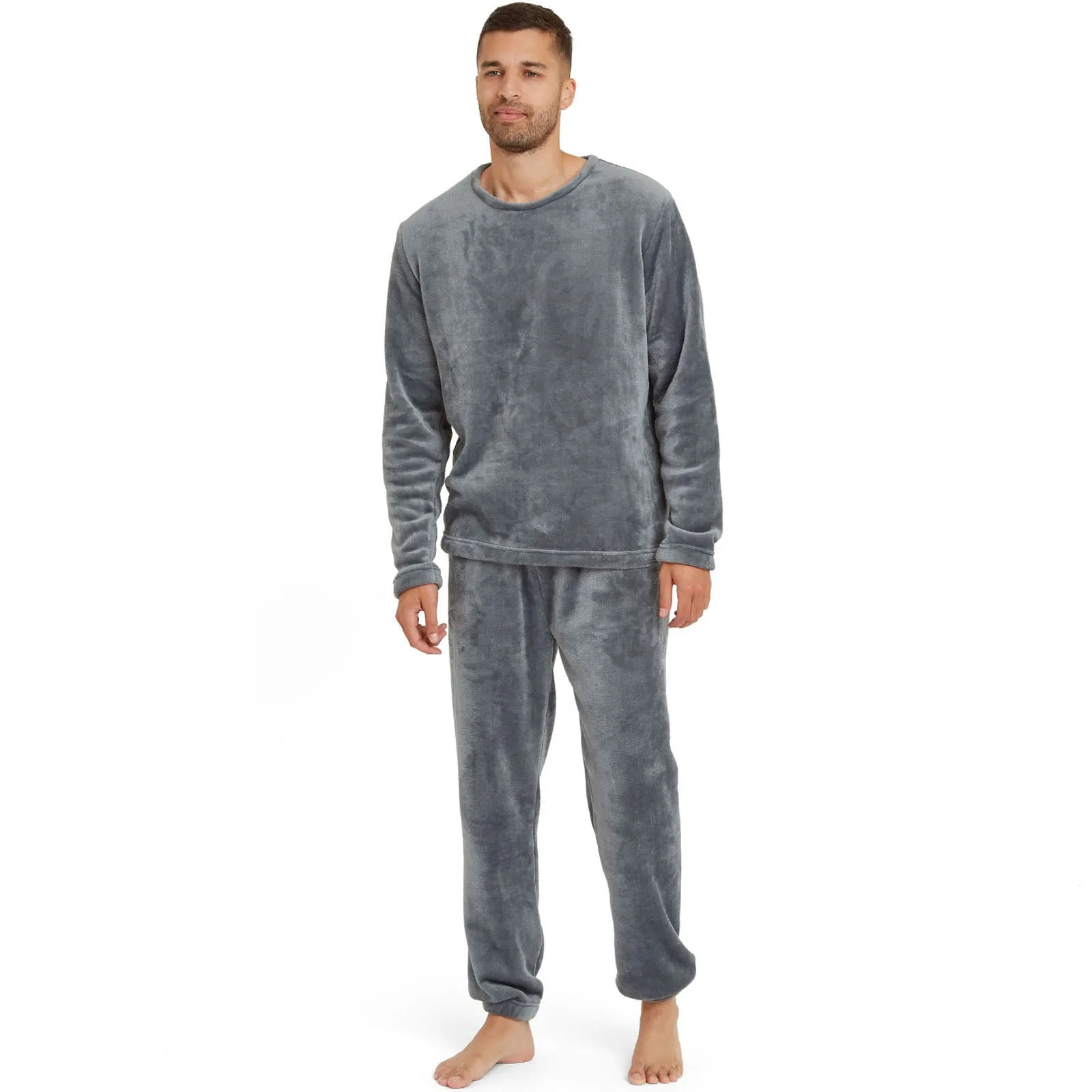 Snuggaroo Mens Soft Fleece Crew Neck Loungewear Set