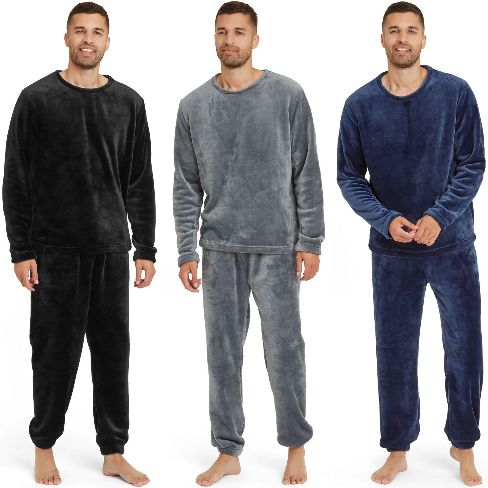 Snuggaroo Mens Soft Fleece Crew Neck Loungewear Set