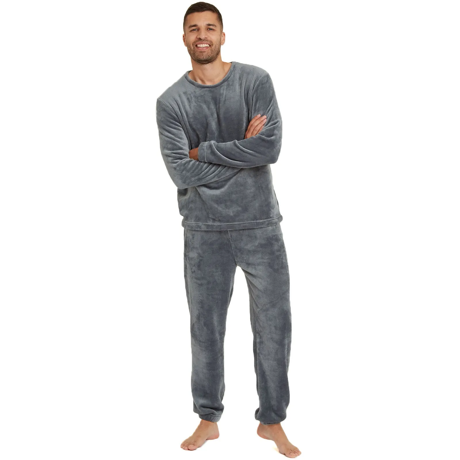 Snuggaroo Mens Soft Fleece Crew Neck Loungewear Set