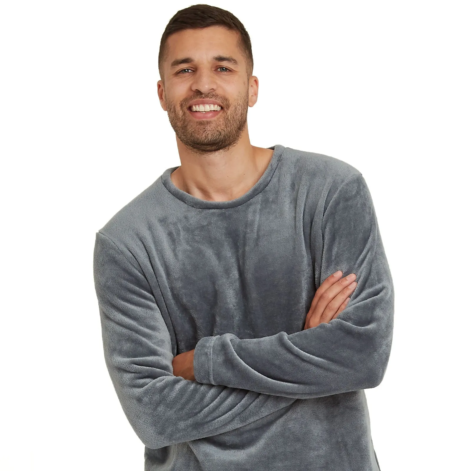 Snuggaroo Mens Soft Fleece Crew Neck Loungewear Set
