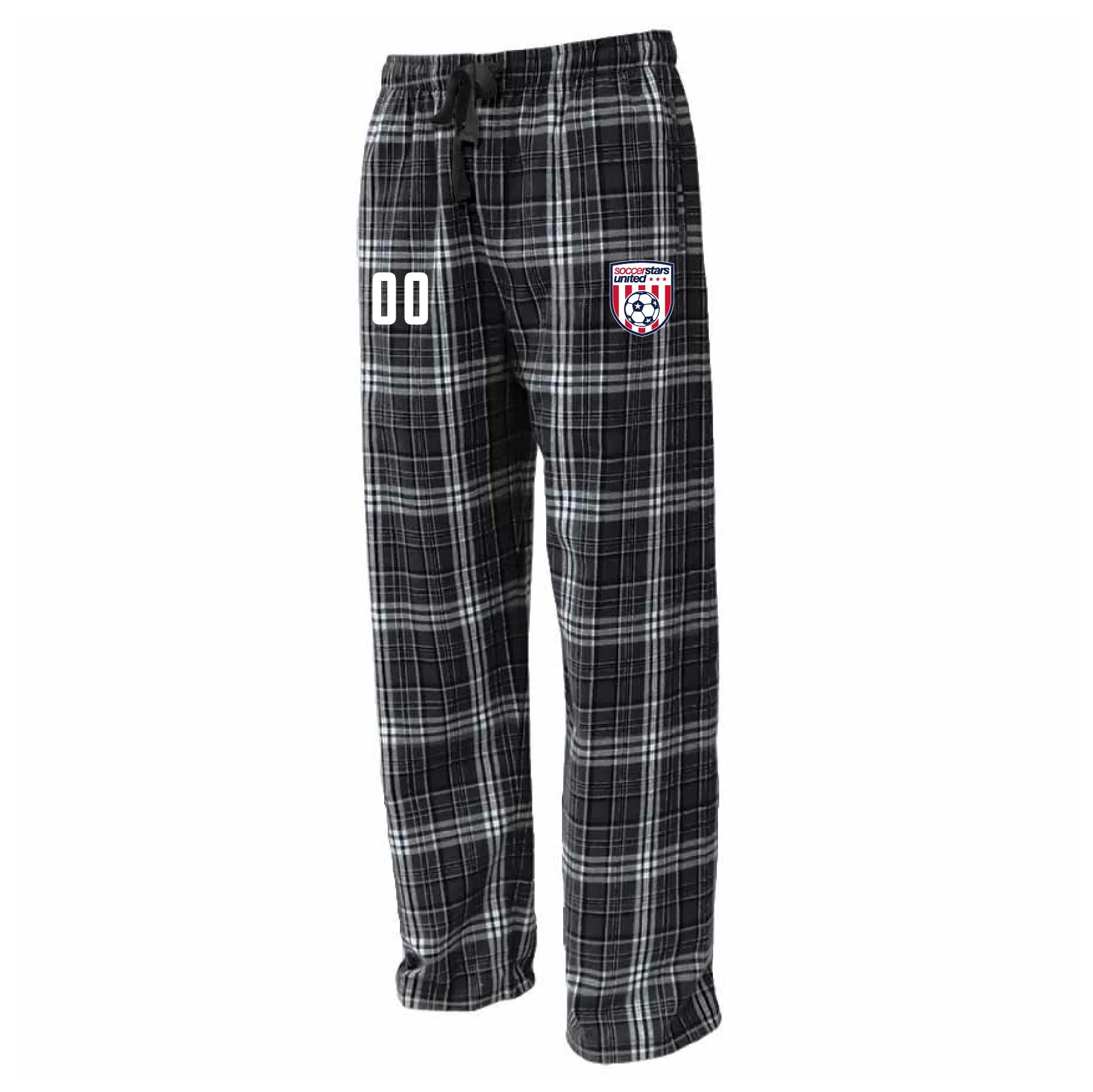 Soccer Stars United New York Flannel Plaid Pajama Pant Black/White