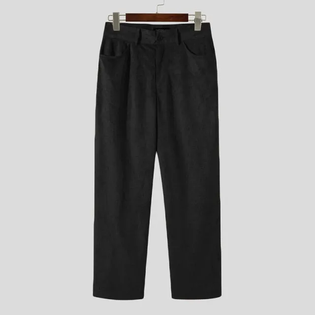 Solid Color Faux Suede Trouser