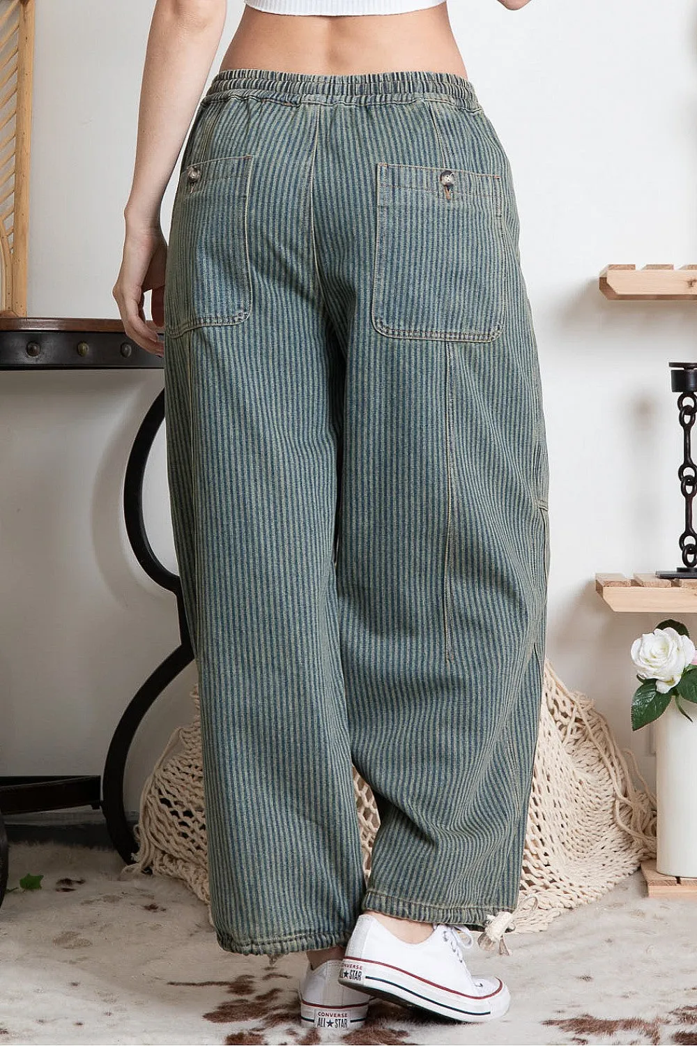 Stripe String Denim Pants #555