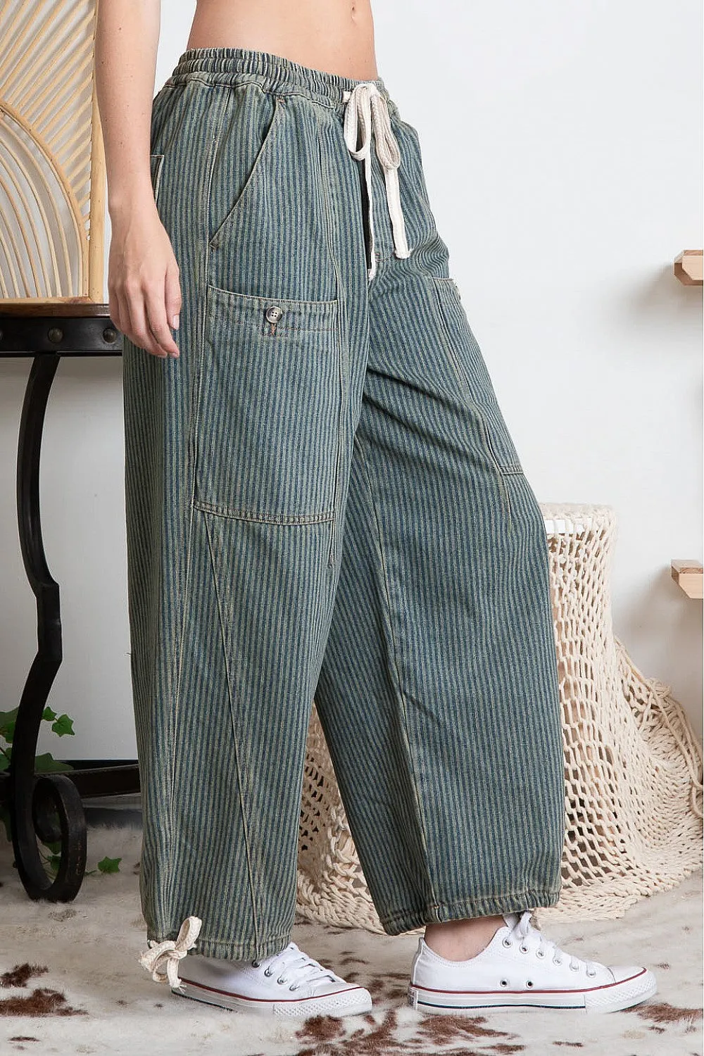 Stripe String Denim Pants #555