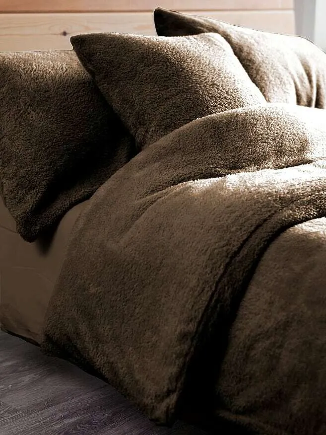 Teddy Bear Fleece Duvet Quilt Set , Super Soft Warm Cozy Bedding Set with Pillow Cases