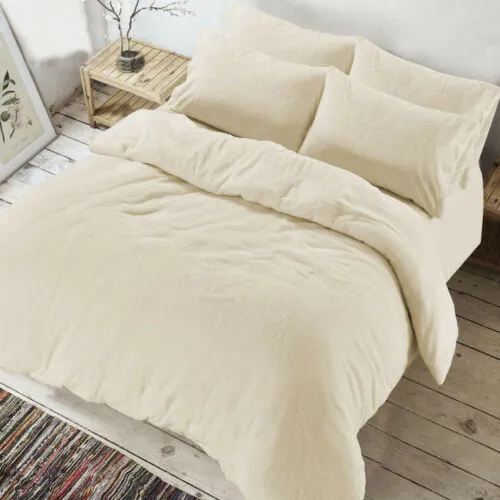 Teddy Bear Fleece Duvet Quilt Set , Super Soft Warm Cozy Bedding Set with Pillow Cases
