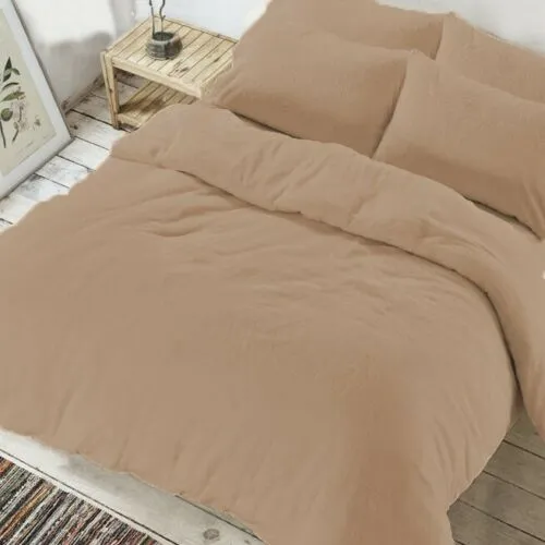 Teddy Bear Fleece Duvet Quilt Set , Super Soft Warm Cozy Bedding Set with Pillow Cases