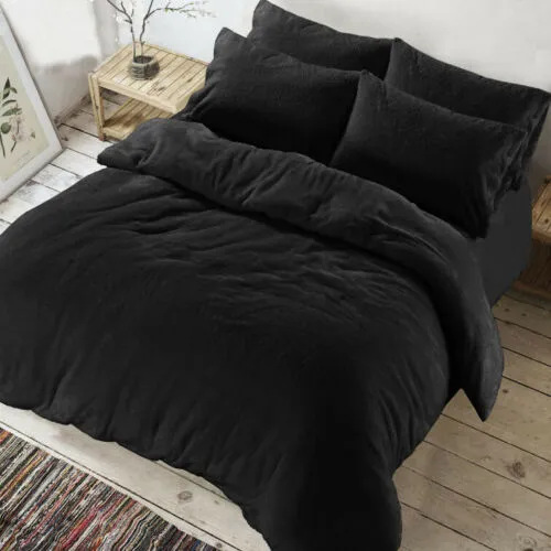 Teddy Bear Fleece Duvet Quilt Set , Super Soft Warm Cozy Bedding Set with Pillow Cases