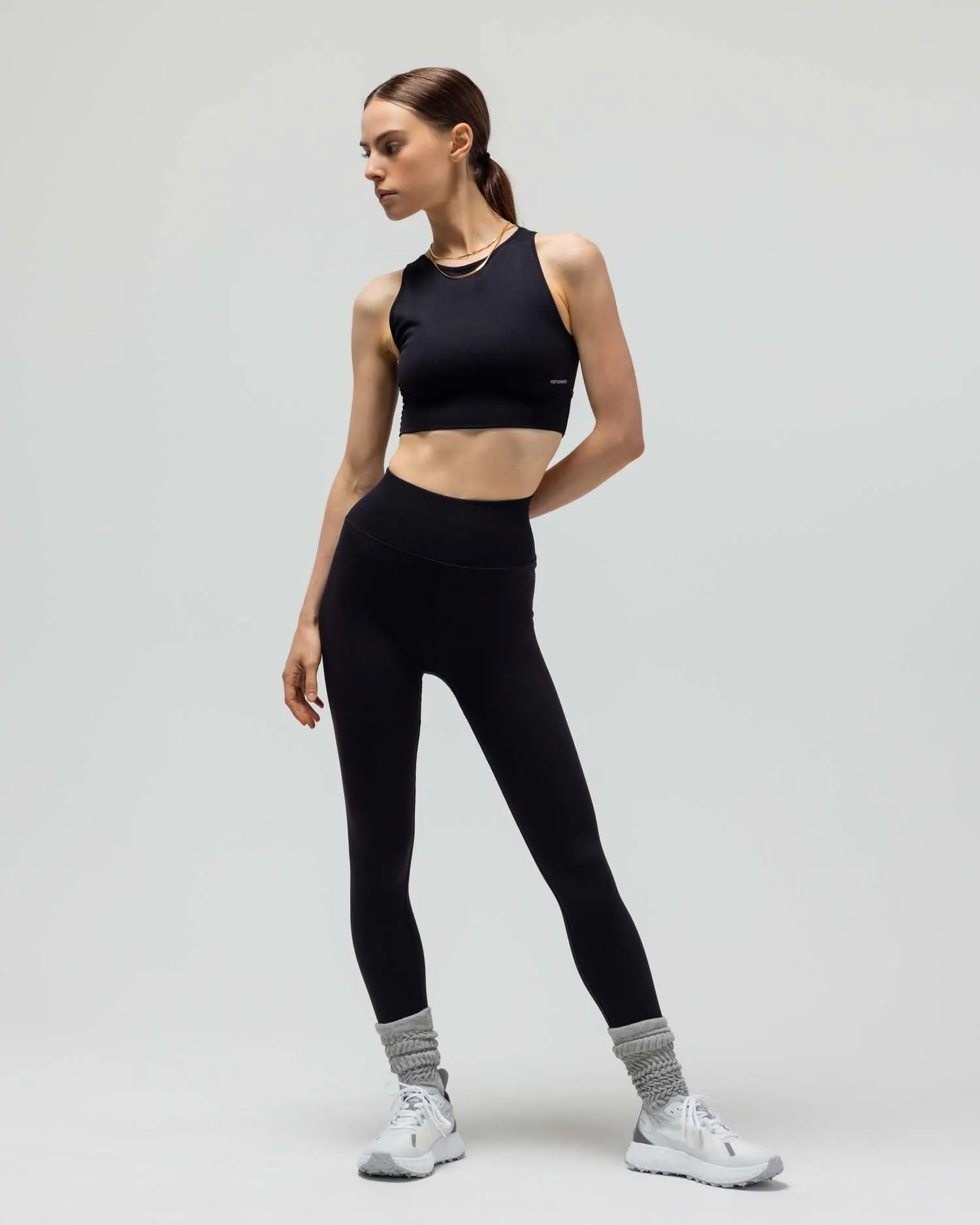THE JERSEY KEYHOLE SPORTS BRA W/FUSED WAIST BAND