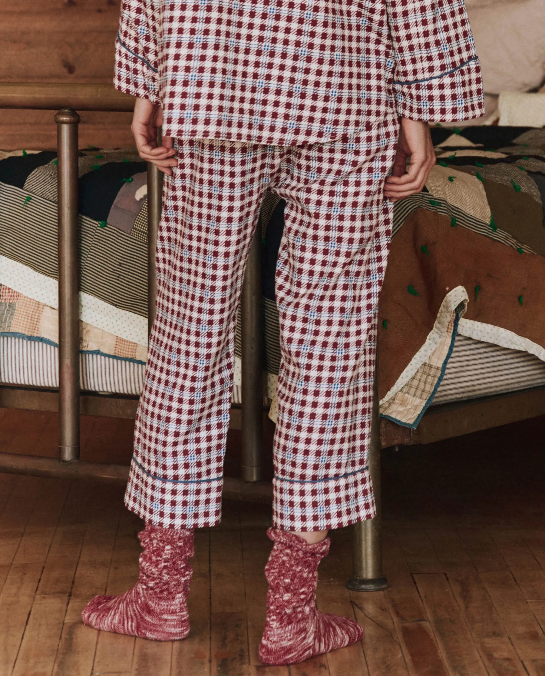 The Pajama Pant. -- Bordeaux Plaid