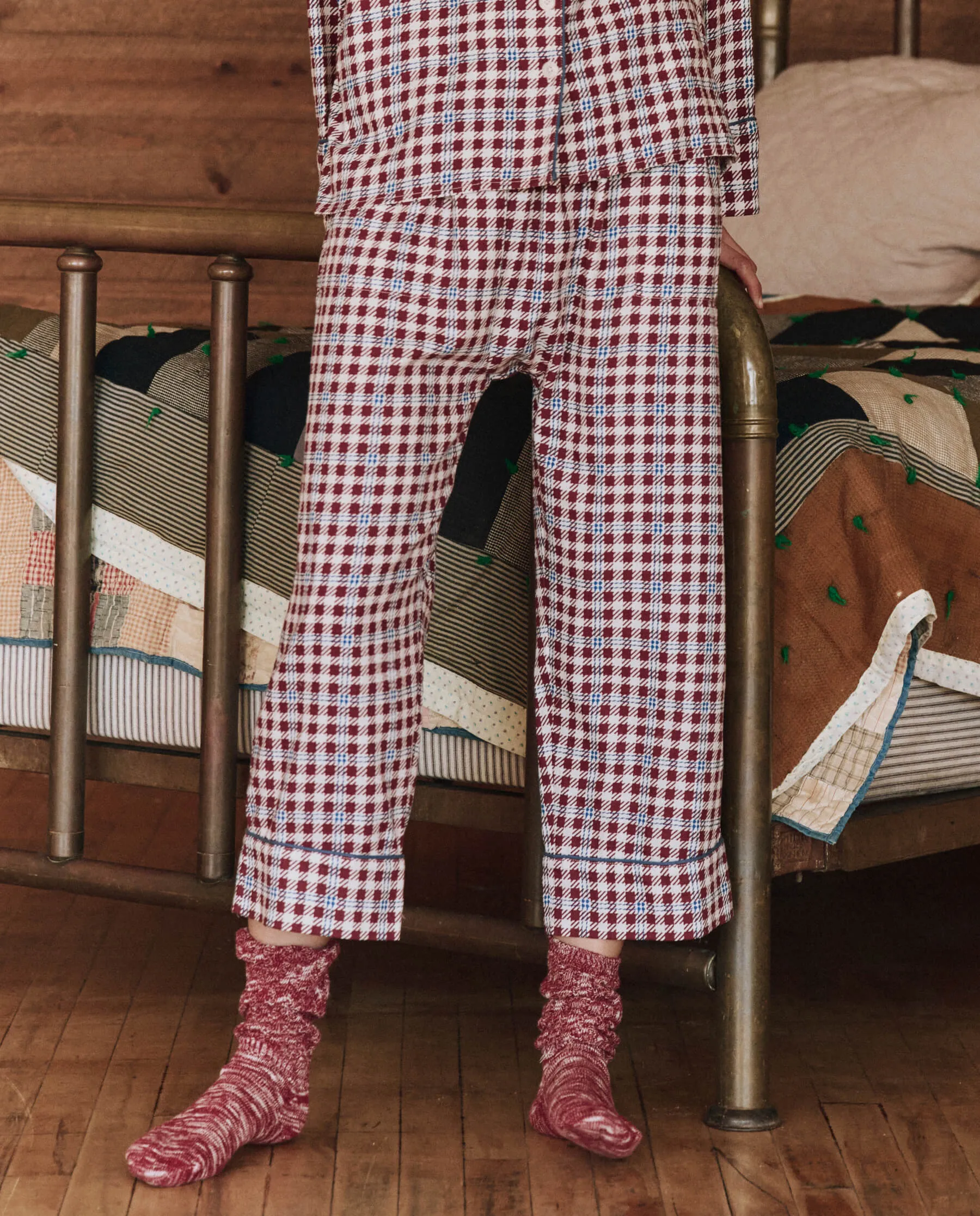 The Pajama Pant. -- Bordeaux Plaid
