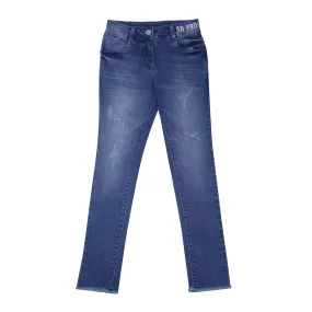 Tiny Girl Ankle Length Denim Pant Hologram Foil Quote