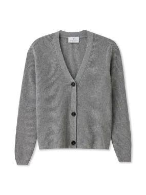 V-neck Cardigan | Cashmere | grey