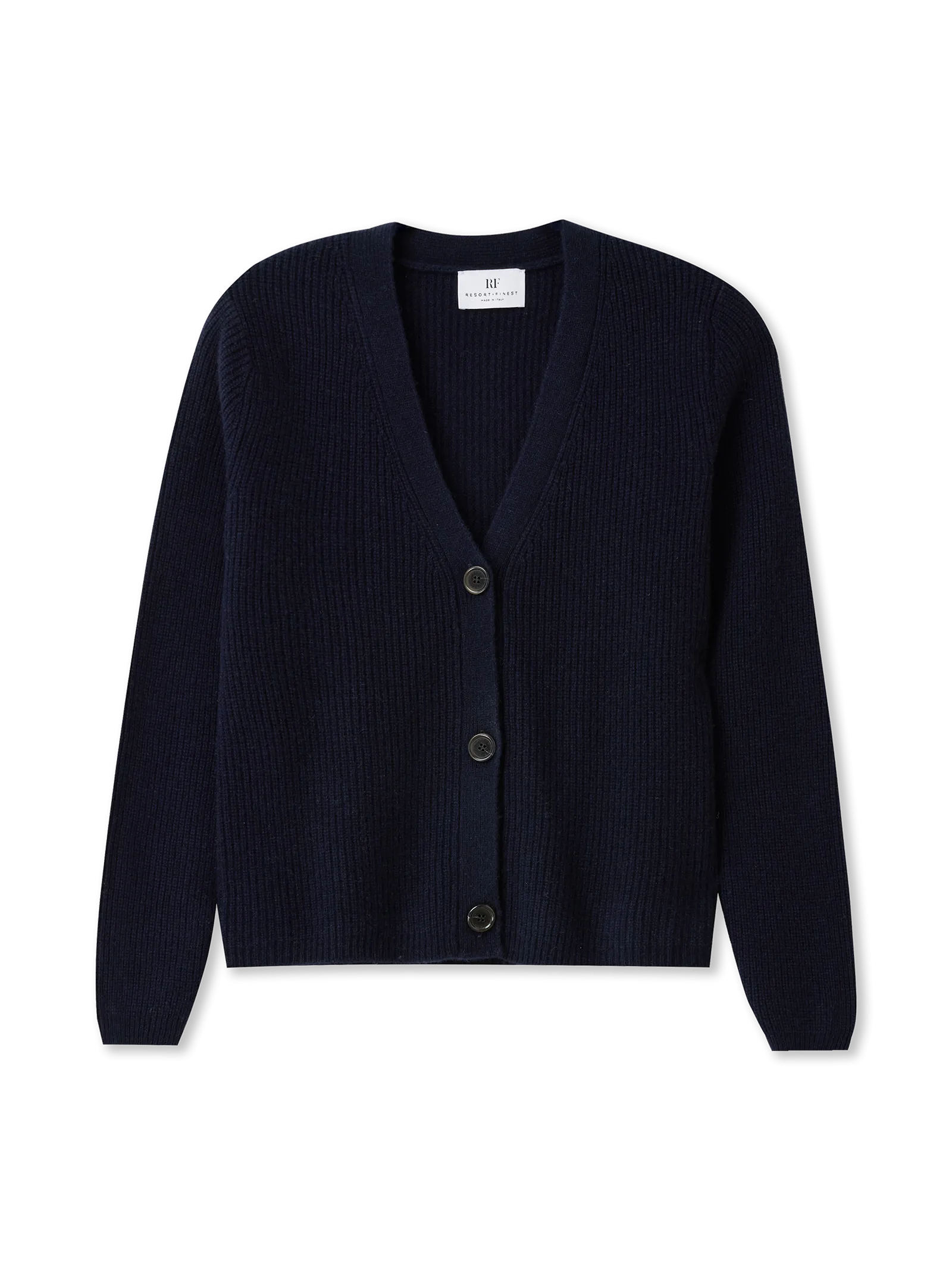 V-neck Cardigan | Cashmere | navy