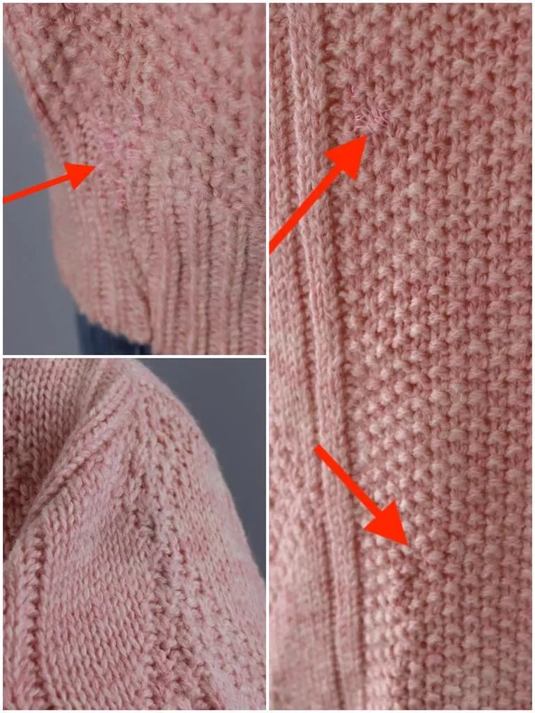 Vintage Pastel Pink Wool Fisherman's Sweater