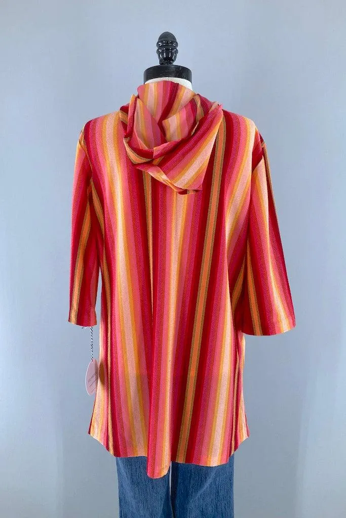 Vintage Red Striped Terry Tunic