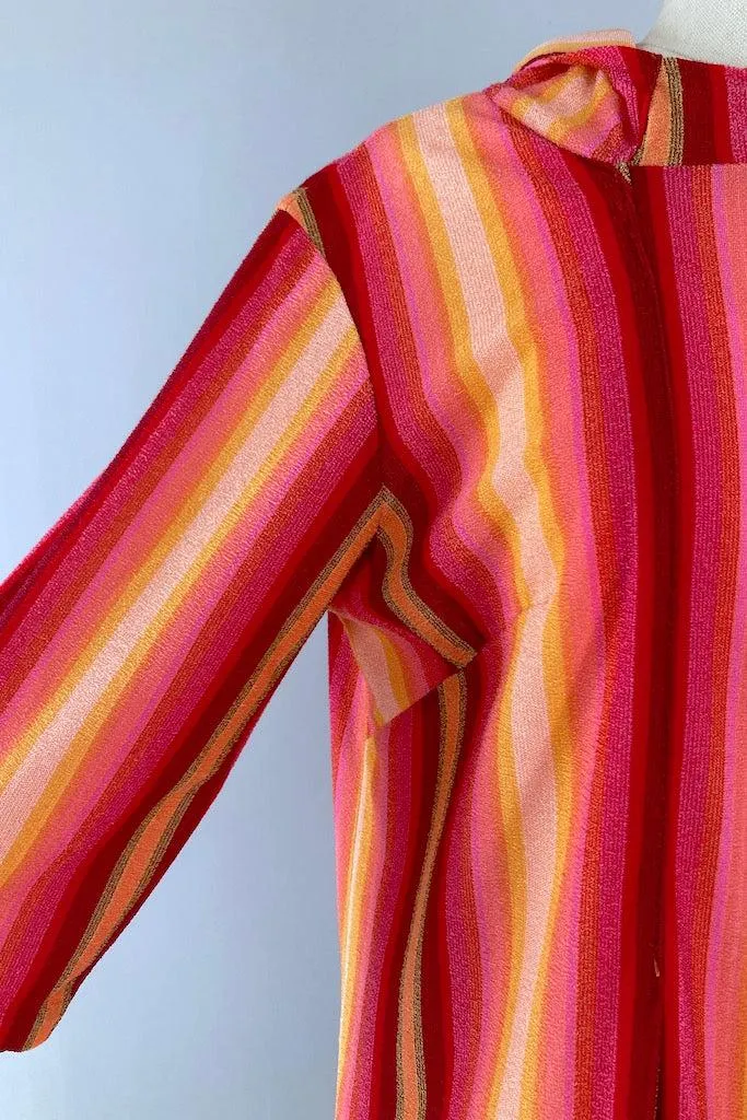 Vintage Red Striped Terry Tunic