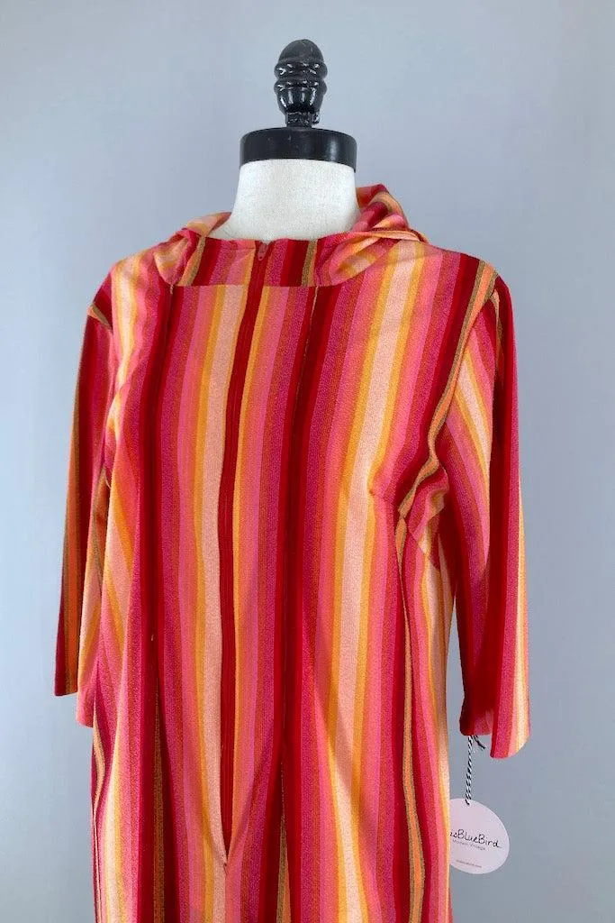 Vintage Red Striped Terry Tunic