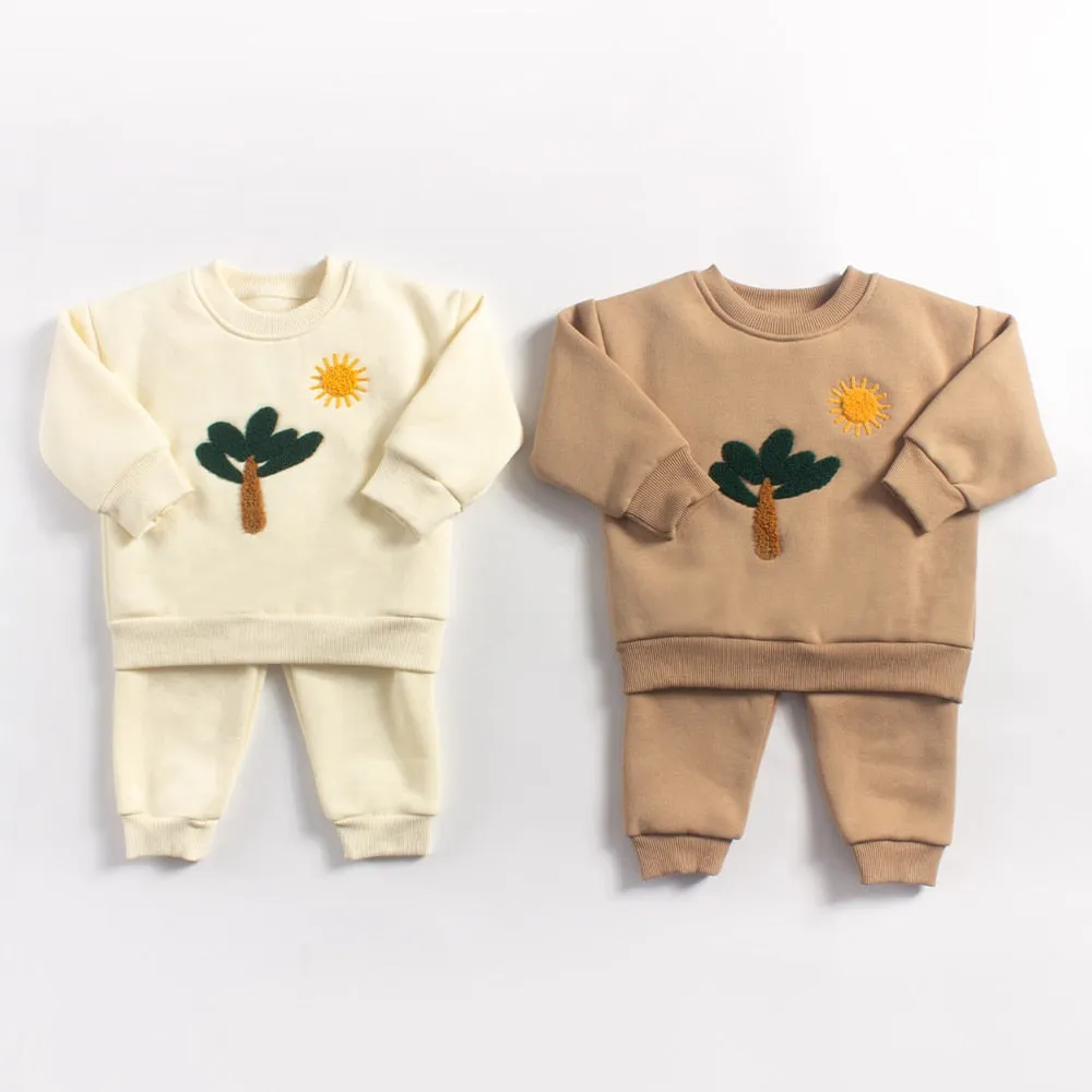 Warm Fleece Sweatshirt & Pants Set