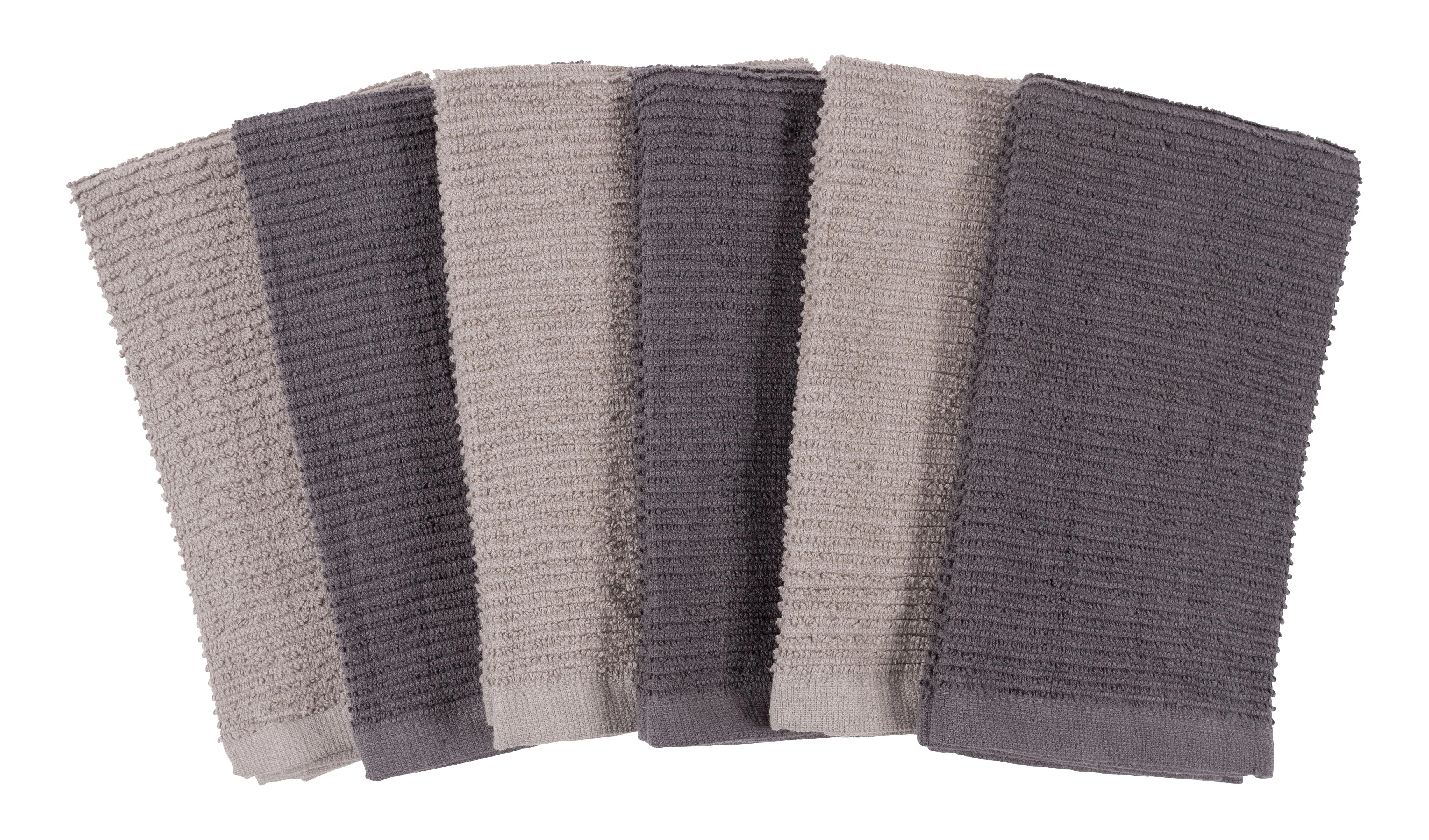 Wave Terry Dish Cloth Set Of 6 - 12" x 12"