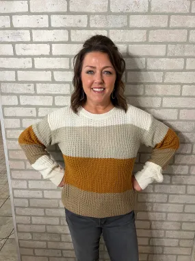 Wide Divided Road Cable Knit Sweater