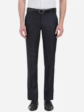 Wine Blue Solid Slim Fit Formal Trouser | JB Studio