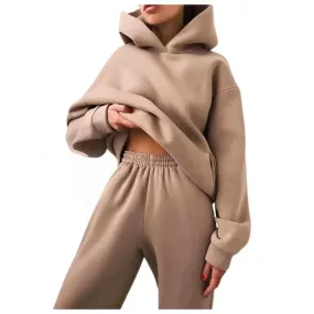 Women Tracksuit Fleece Set | Top Bottom Tracksuits