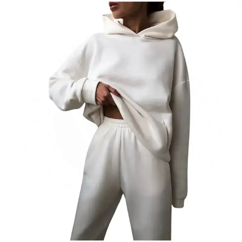 Women Tracksuit Fleece Set | Top Bottom Tracksuits