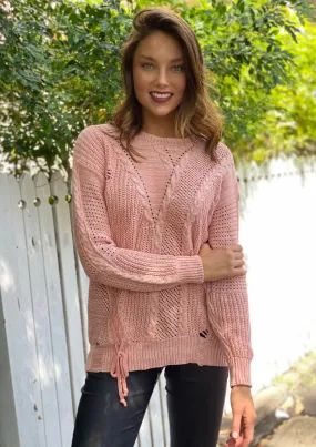YW17082SS Lace-Up Cable Knit Sweater (Pack)